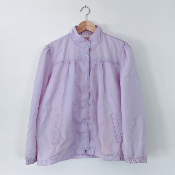 Vintage Jackets & Blazers - 80s Vintage Lilac Purple Lightweight Puff Sleeve Spring Jacket Large